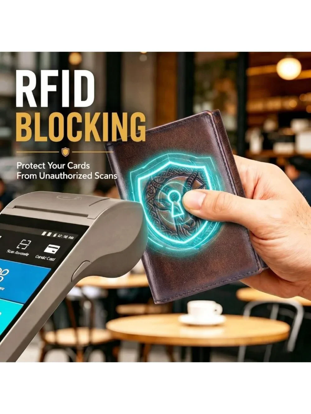 Slim RFID Blocking Trifold Wallet for Men | Top Grain Leather, Stylish